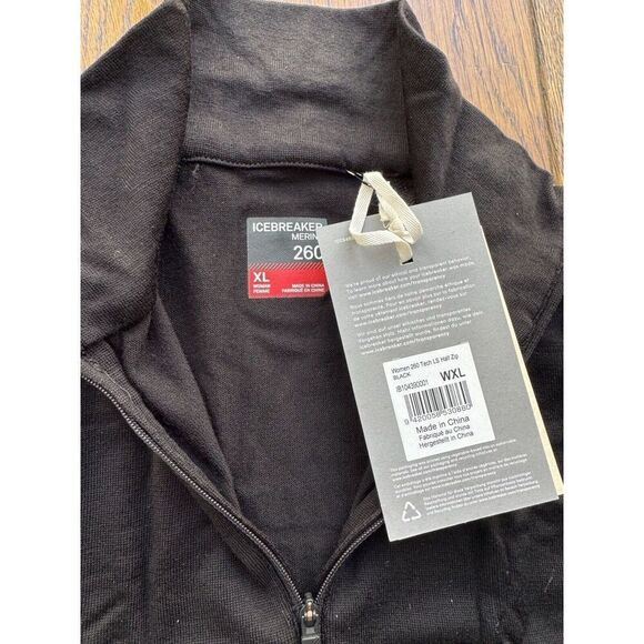 Icebreaker Women's 260 Tech Merino Wool Half Zip Long Sleeve Base Layer XL NEW - Picture 5 of 10